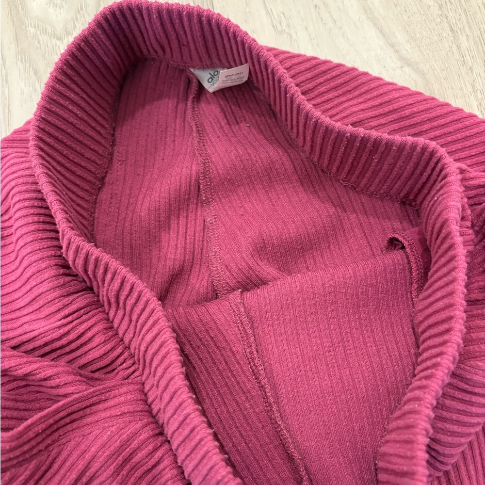 ALO Yoga Ribbed Track Joggers in Pink - Picture 7 of 13